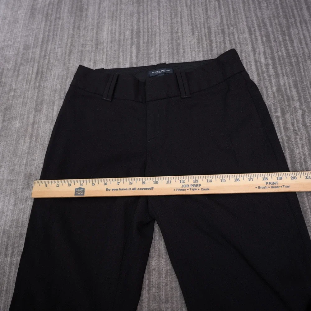 Banana Republic Jackson Fit Pants Womens 6 Black Excellent Wide Leg Wool Stretch